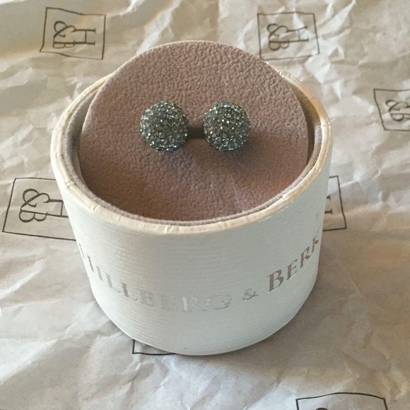 12mm Sapphire Sparkle Ball Earrings - Picture 2 of 2